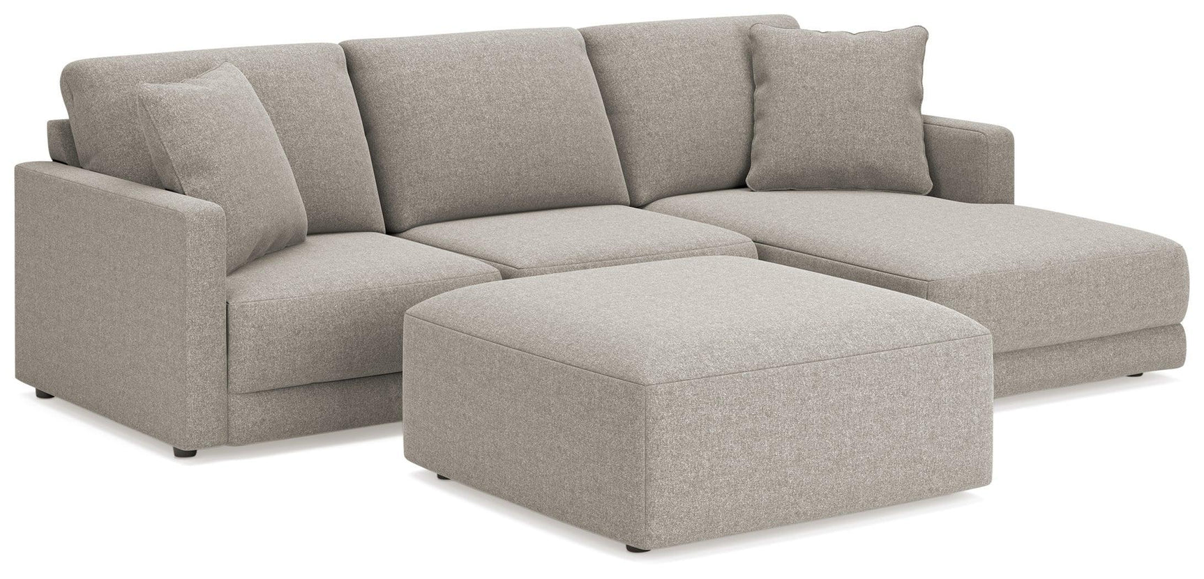 Katany Shadow 3-Piece Sectional With Ottoman - Ella Furniture