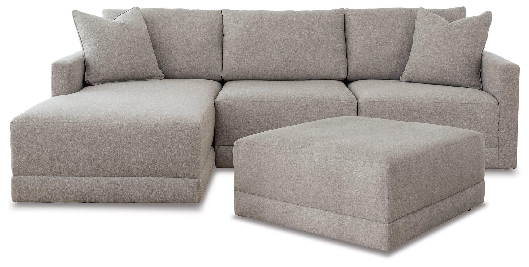 Katany Shadow 3-Piece Sectional With Ottoman PKG014513 - 22201S3 | 2220108 - Ella Furniture