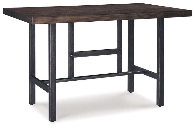 Kavara Medium Brown Counter Height Dining Table And 2 Barstools - Ella Furniture