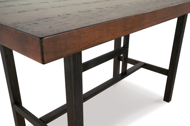 Kavara Medium Brown Counter Height Dining Table And 6 Barstools - Ella Furniture