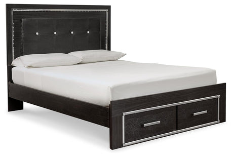 Kaydell Black Panel Storage Bedroom Set - Ella Furniture