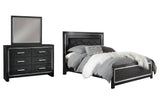 Kaydell Black Upholstered Panel Bedroom Set - Ella Furniture