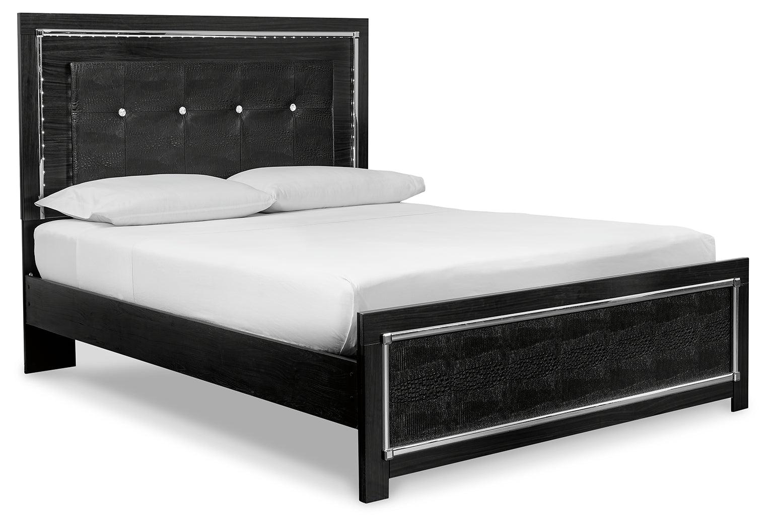 Kaydell Black Upholstered Panel Bedroom Set - Ella Furniture