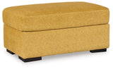 Keerwick Sunflower Chenille Ottoman - Ella Furniture