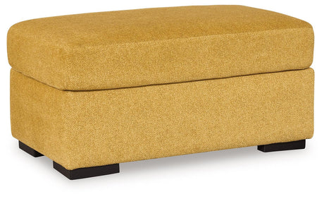 Keerwick Sunflower Chenille Ottoman - Ella Furniture