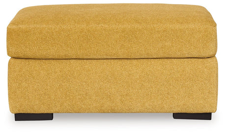 Keerwick Sunflower Chenille Ottoman - Ella Furniture