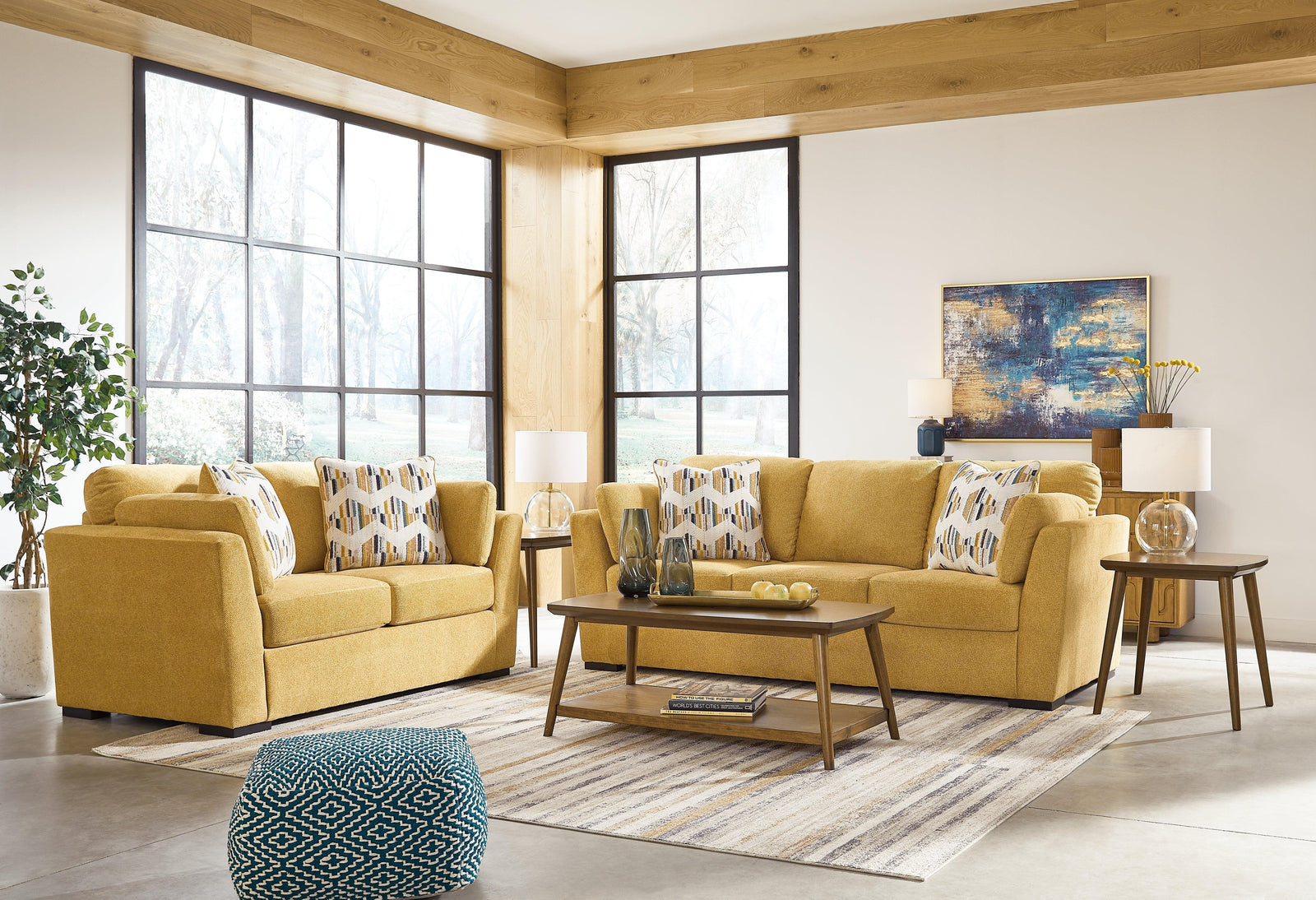 Keerwick Sunflower Sofa And Loveseat - Ella Furniture