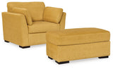 Keerwick Sunflower Sofa, Loveseat, Chair And Ottoman - Ella Furniture