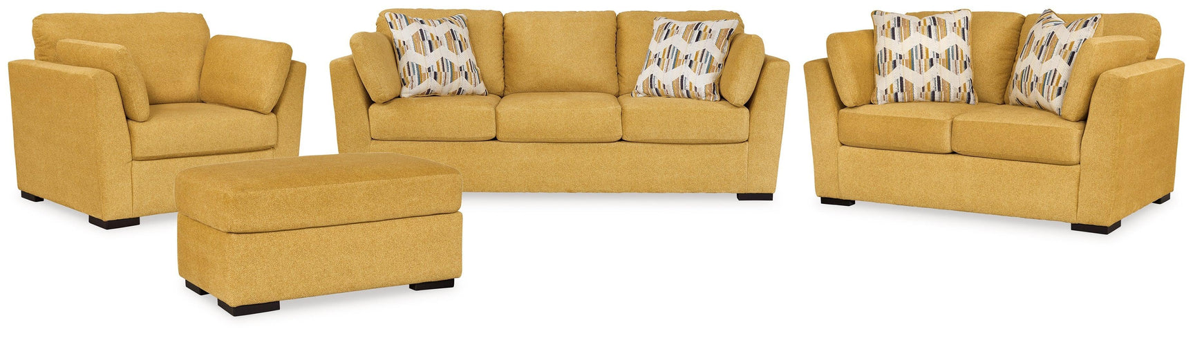 Keerwick Sunflower Sofa, Loveseat, Chair And Ottoman - Ella Furniture