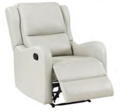 KELSEY Kelsey Upholstered English Arm Recliner Chair Ivory 609373 - Ella Furniture