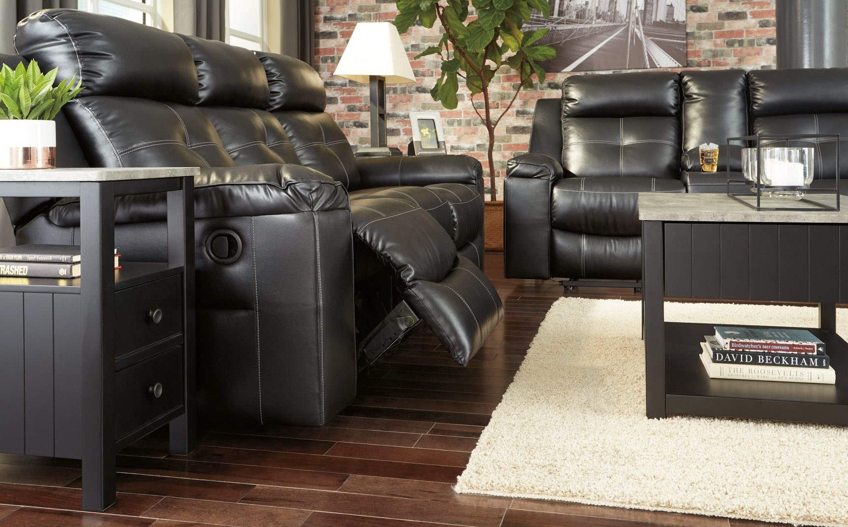 Kempten Black Sofa And Loveseat - Ella Furniture