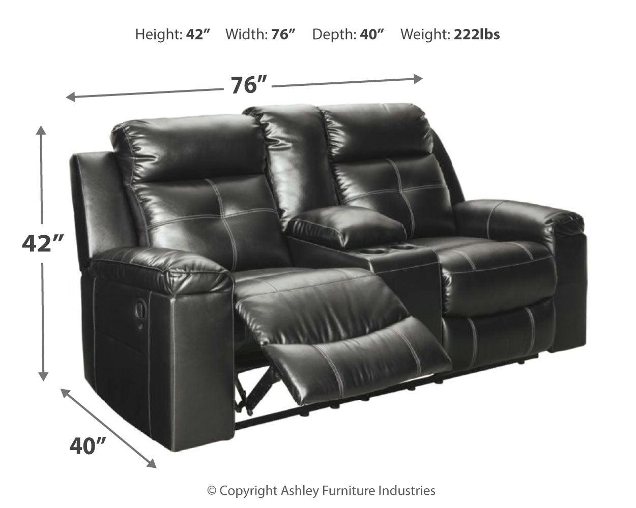 Kempten Black Sofa, Loveseat And Recliner - Ella Furniture