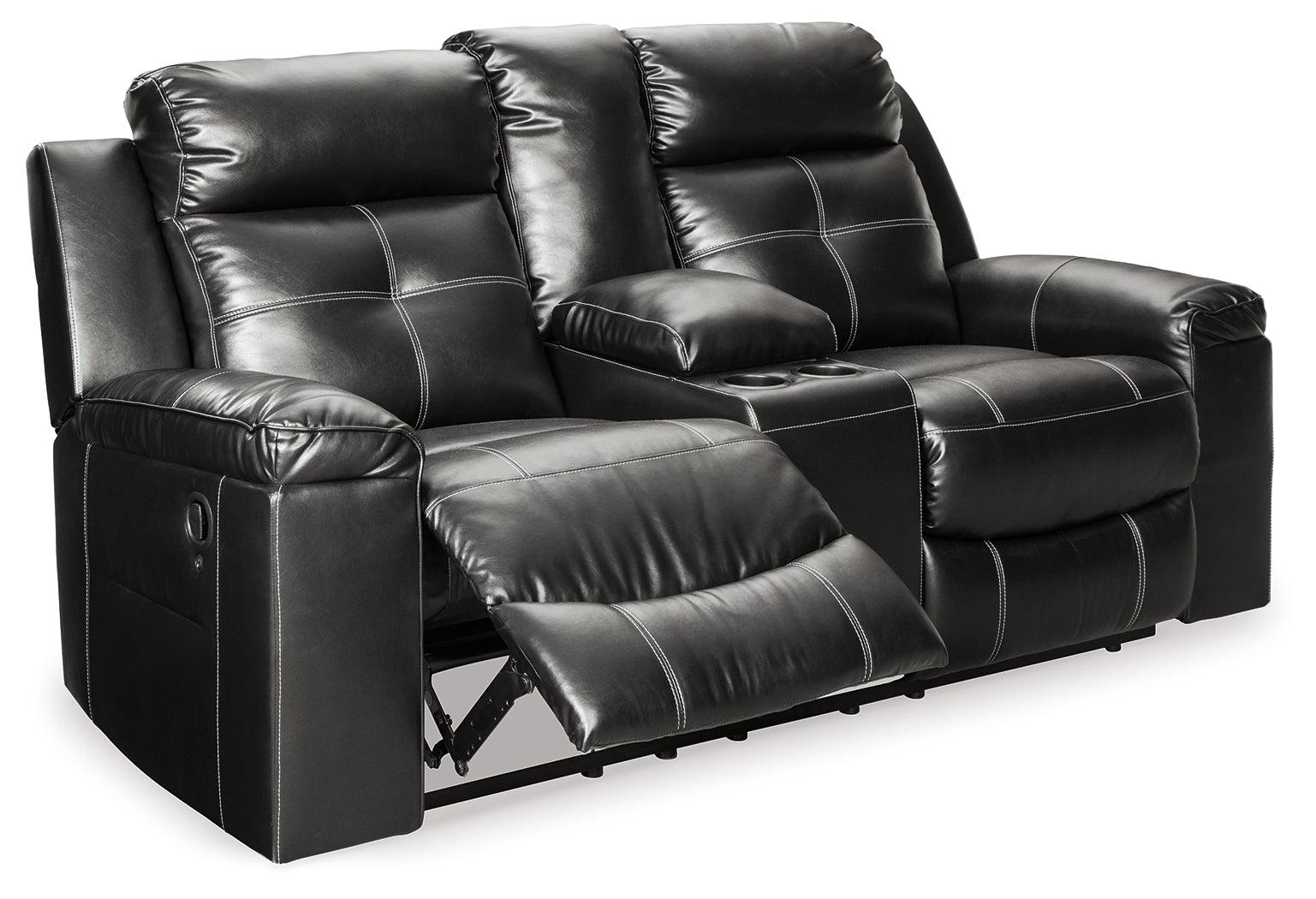 Kempten Black Sofa, Loveseat And Recliner - Ella Furniture