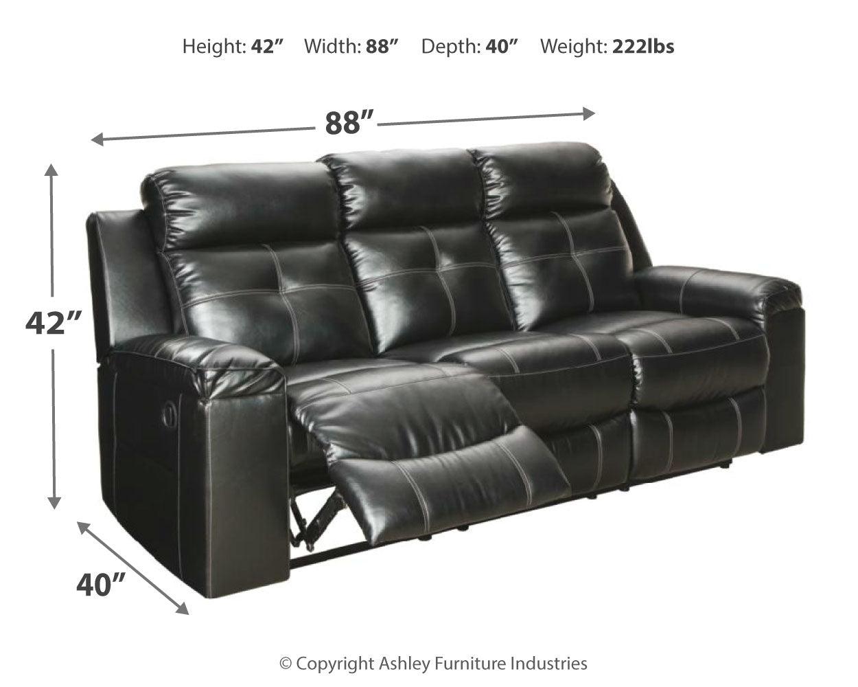 Kempten Black Sofa, Loveseat And Recliner - Ella Furniture