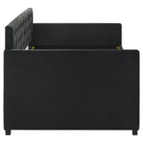 Kendall Kendall Upholstered Tufted Twin Daybed With Trundle Black 300826 [ETA: 4/11/2024] - Ella Furniture