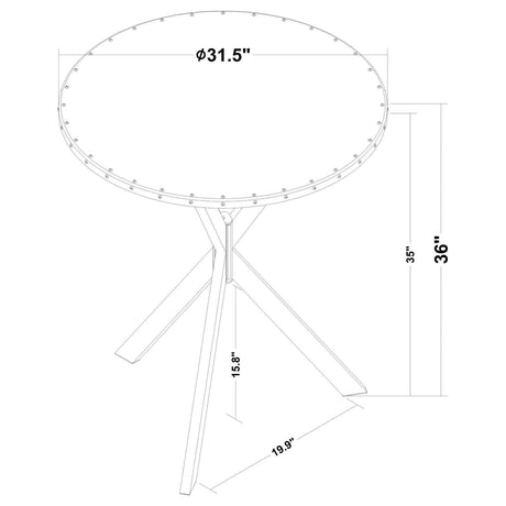 Kenzo Round Metal Top Bar Table Silver And Sandy Black 182861 - Ella Furniture