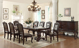 Kiera Brown Traditional Wood Veneers And Solids Formal Extendable Dining Room Set - Ella Furniture