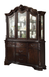 Kiera Brown Traditional Wood Veneers And Solids Formal Extendable Dining Room Set - Ella Furniture
