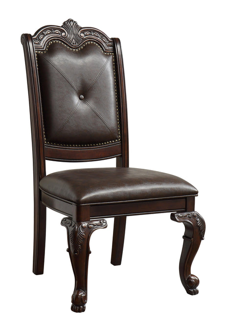 Kiera Brown Traditional Wood Veneers And Solids Formal Extendable Dining Room Set - Ella Furniture
