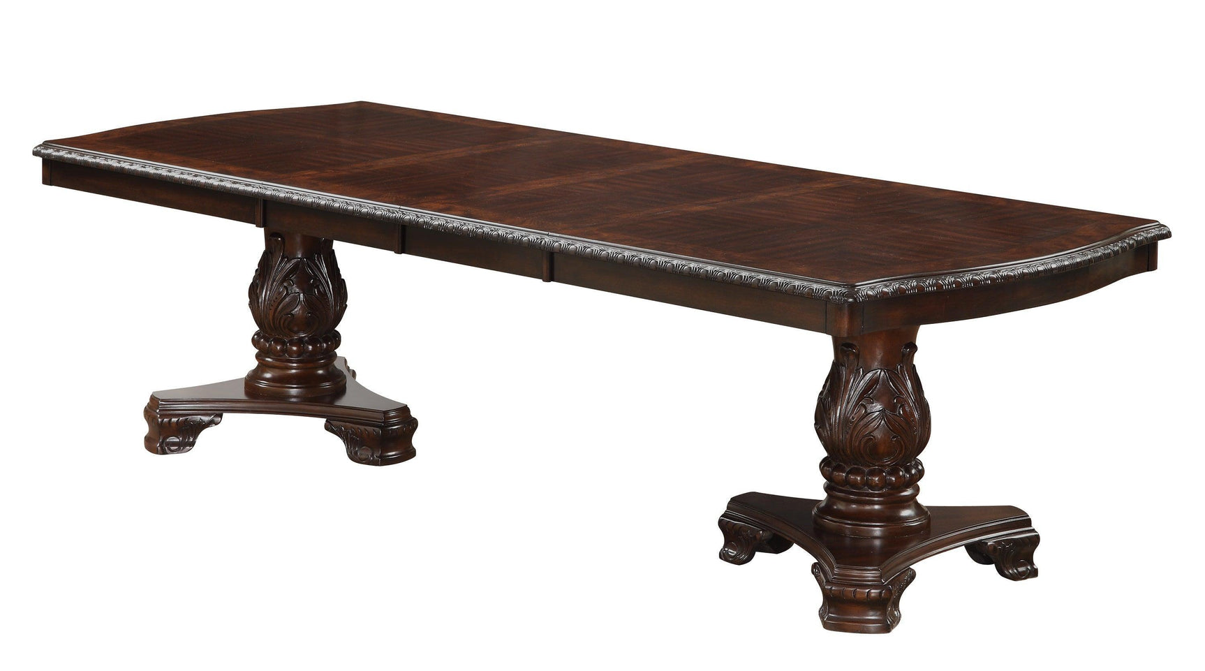 Kiera Brown Traditional Wood Veneers And Solids Formal Extendable Dining Room Set - Ella Furniture