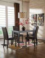 Kimonte Dark Brown Dining Table And 4 Chairs - Ella Furniture