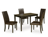 Kimonte Dark Brown Dining Table And 4 Chairs - Ella Furniture