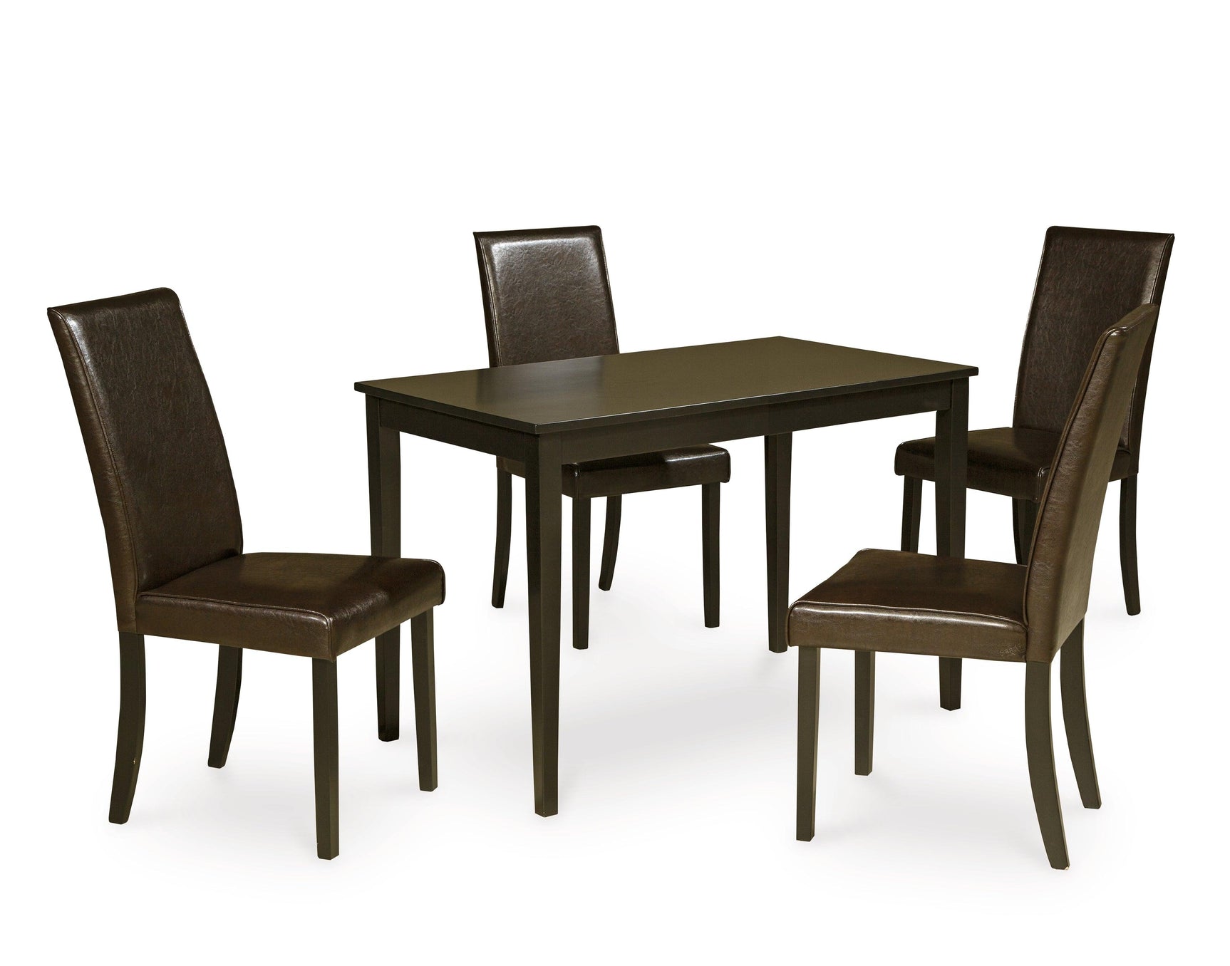 Kimonte Dark Brown Dining Table And 4 Chairs - Ella Furniture