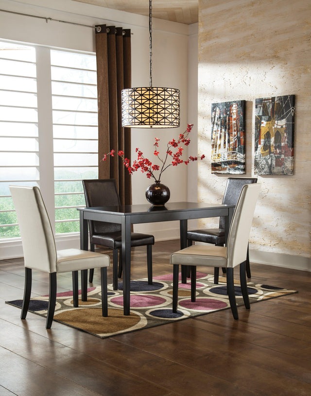 Kimonte Dark Brown Rectangular Dining Room Set - Ella Furniture