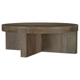 Kinkaid Round Solid Mango Wood Coffee Table Brown 710138 - Ella Furniture