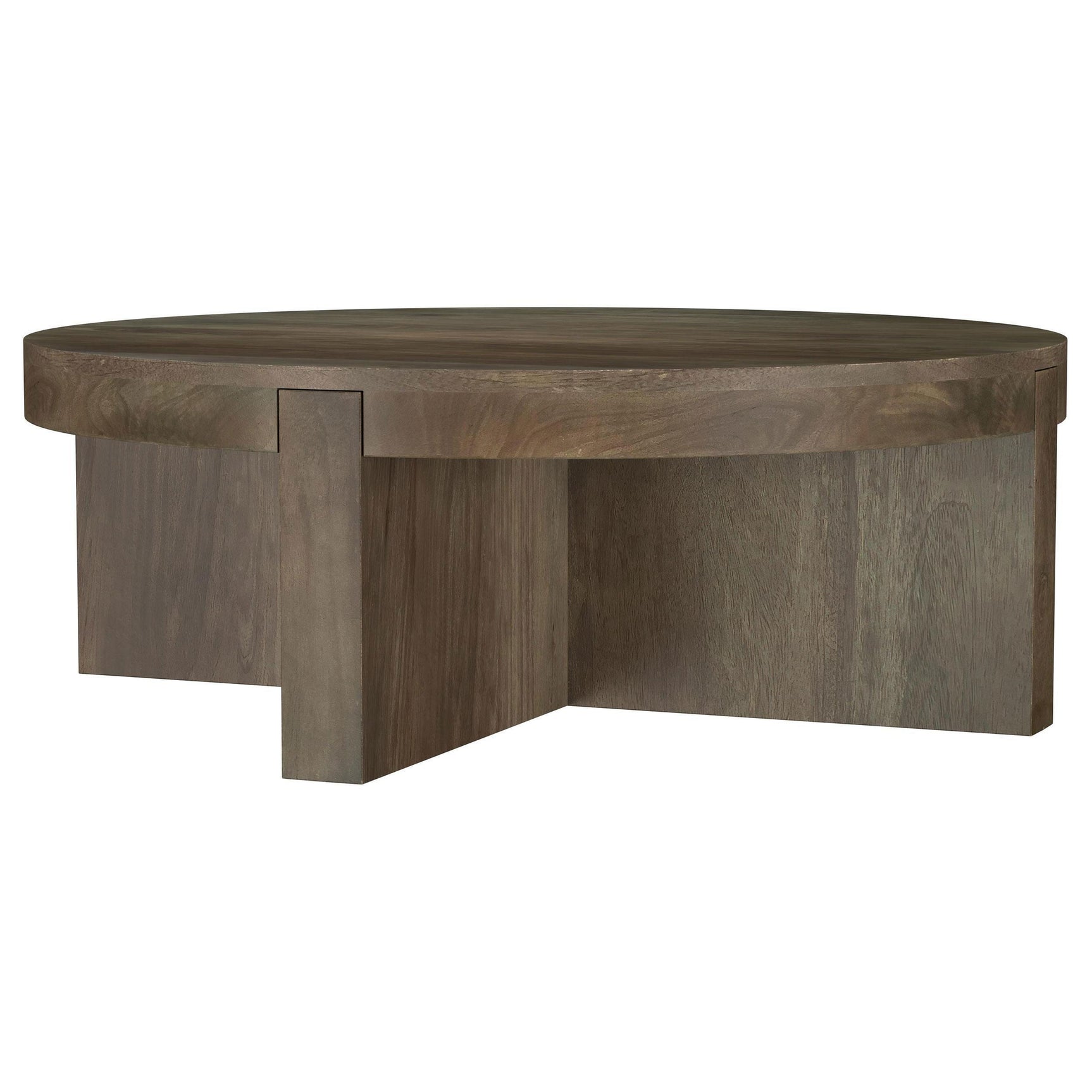 Kinkaid Round Solid Mango Wood Coffee Table Brown 710138 - Ella Furniture