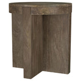 Kinkaid Round Solid Mango Wood End Table Brown 710137 - Ella Furniture