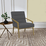 Kirra Upholstered Metal Arm Accent Chair Dark Grey 903144 - Ella Furniture