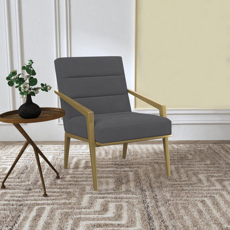 Kirra Upholstered Metal Arm Accent Chair Dark Grey 903144 - Ella Furniture
