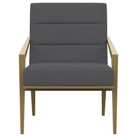 Kirra Upholstered Metal Arm Accent Chair Dark Grey 903144 - Ella Furniture