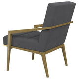 Kirra Upholstered Metal Arm Accent Chair Dark Grey 903144 - Ella Furniture