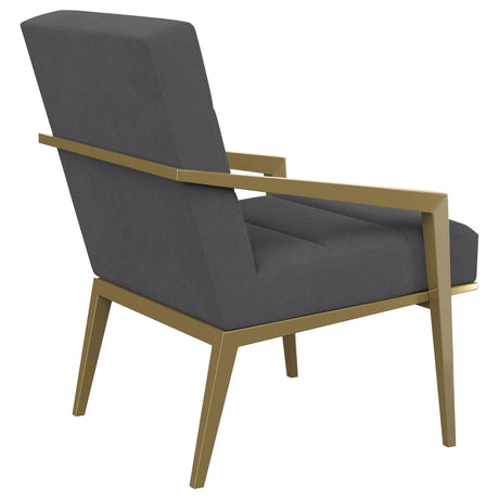 Kirra Upholstered Metal Arm Accent Chair Dark Grey 903144 - Ella Furniture