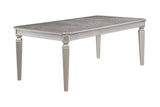 Klina Gray Modern And Sleek Glass Metal Leg Table Dining Room Set - Ella Furniture