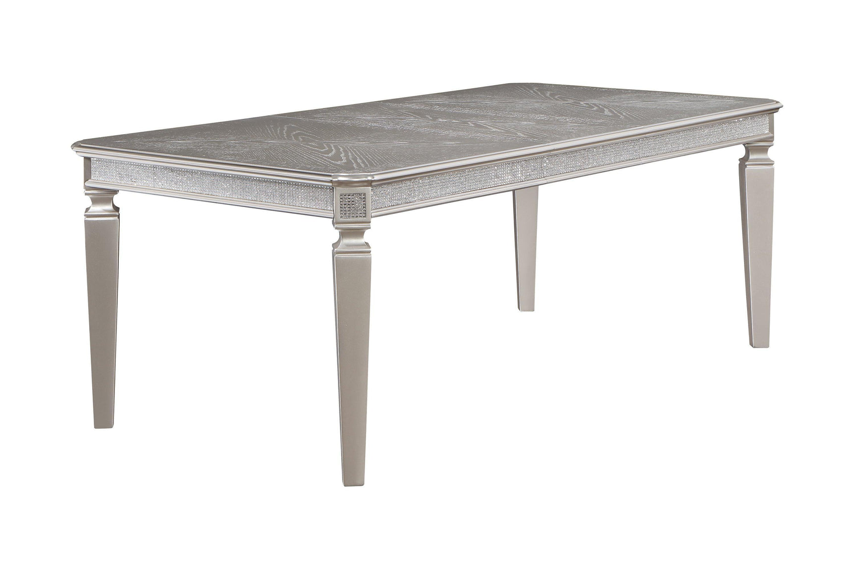 Klina Gray Modern And Sleek Glass Metal Leg Table Dining Room Set - Ella Furniture