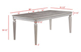 Klina Gray Modern And Sleek Glass Metal Leg Table Dining Room Set - Ella Furniture