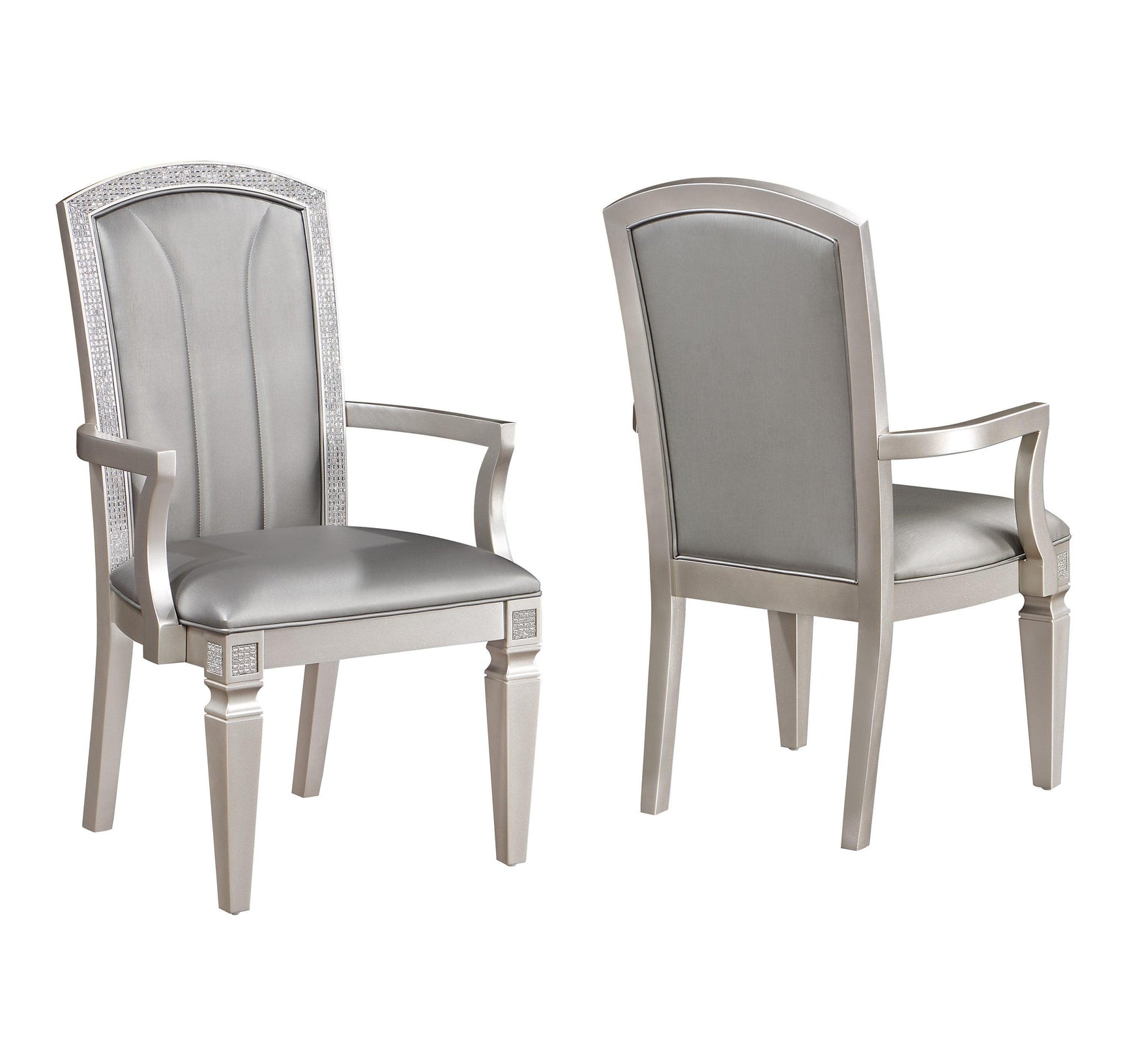 Klina Gray Modern And Sleek Glass Metal Leg Table Dining Room Set - Ella Furniture