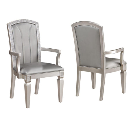 Klina Gray Modern And Sleek Glass Metal Leg Table Dining Room Set - Ella Furniture