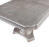 Klina Pedestal Gray Modern Sleek Metal Glass Pedestal Leg Dining Room Set - Ella Furniture