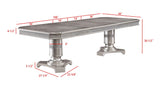 Klina Pedestal Gray Modern Sleek Metal Glass Pedestal Leg Dining Room Set - Ella Furniture