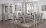 Klina Pedestal Gray Modern Sleek Metal Glass Pedestal Leg Dining Room Set - Ella Furniture