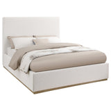 Knox Upholstered Eastern King Platform Bed Cream 302053Ke - Ella Furniture
