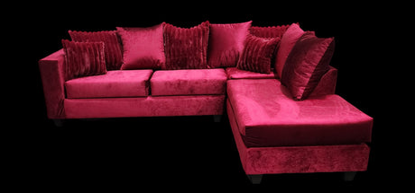 Kora Fuchsia Fabric 2-Piece Sectional Sofa with Chaise view 5