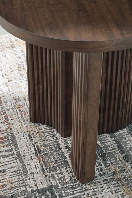 Korestone Dark Brown Coffee Table with 2 End Tables detail view