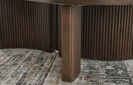 Korestone Dark Brown Coffee Table with 2 End Tables detail view