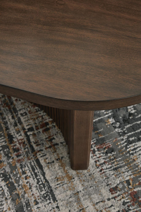 Korestone Dark Brown Coffee Table with 2 End Tables detail view