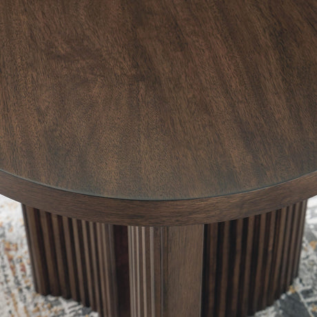 Korestone Dark Brown Coffee Table with 2 End Tables detail view